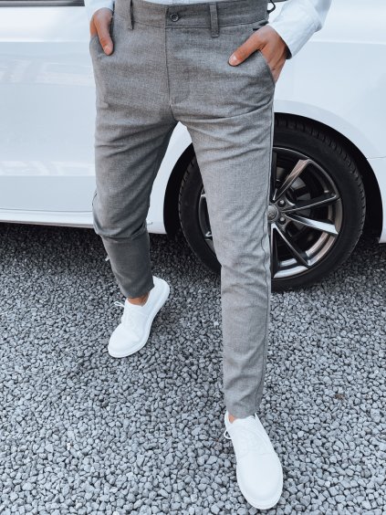 Šedé pánské společenské kalhoty