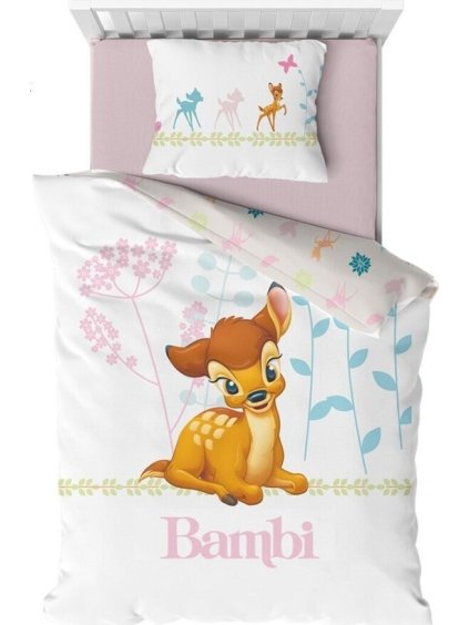 Bílé dětské povlečení Disney - Bambi