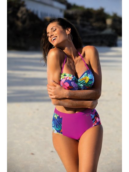 Fialové plavky s vysokým pasem Madison Sensual