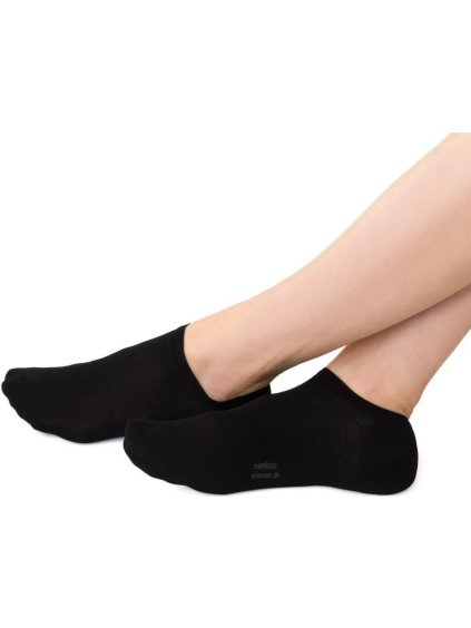 Černé dámské kotníkové bambusové ponožky Art.077