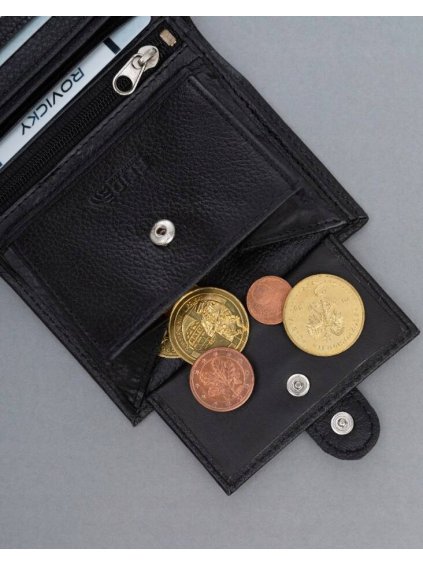 4U Cavaldi černá kožená pánská peněženka B049
