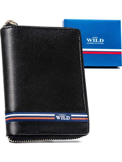 Always Wild černá pánská peněženka na zip A225