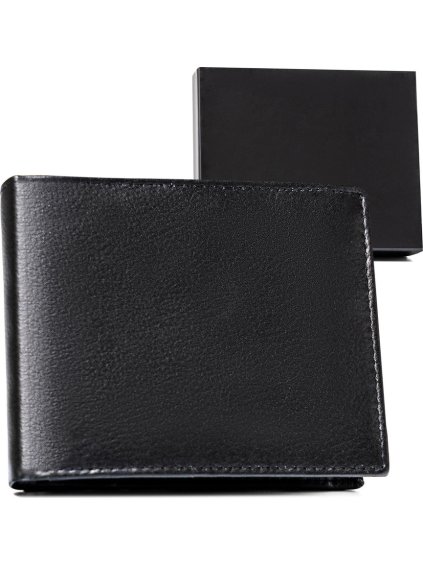 BASIC černá pánská peněženka z přírodní kůže D012