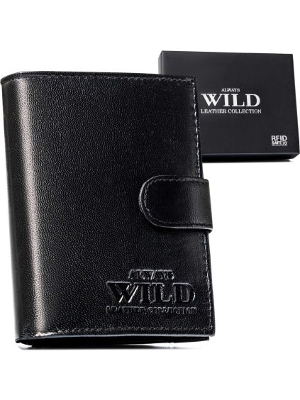 Always Wild černá pánská peněženka na patentku A247