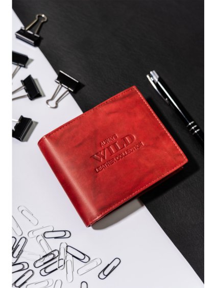 Always Wild červená stylová kožená peněženka A240