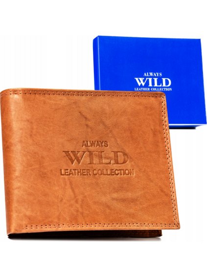 Always Wild světle hnědá pánská peněženka bez zapínání A237