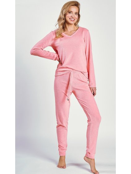 Růžové teplé pyžamo Taro Ruth