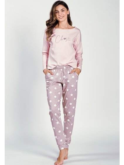 Pudrové pyžamo s puntíky Taro Libby