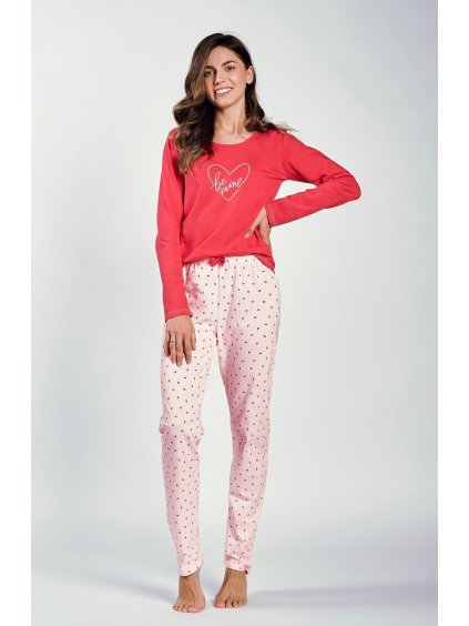 Červené pyžamo s pusinkami Taro Amalia