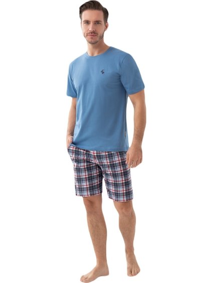 Krátké pánské pyžamo Luna (Velikost XL, Barva vínová)