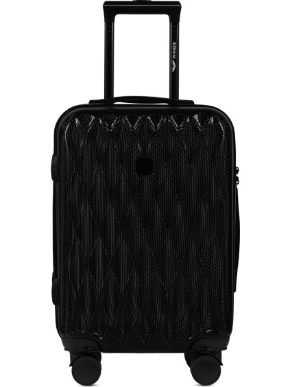 Černý cestovní kufr s krouceným vzorem GOLDEN EAGLE vel. S