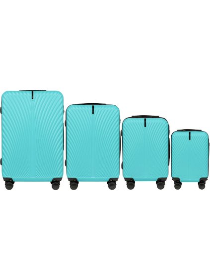 Tyrkysová 4dílná sada skořepinových kufrů SWAN