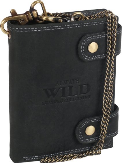 Always Wild Černá peněženka s řetízkem A275