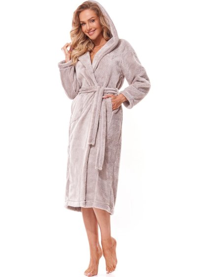 Luxusní dámský župan L&L Soft Long (Barva béžová, Velikost L)