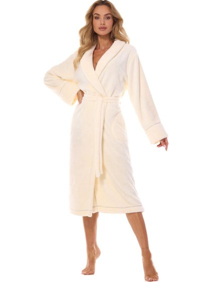 Jemný hřejivý dlouhý župan L&L Camelia (Barva vínová, Velikost 3XL)