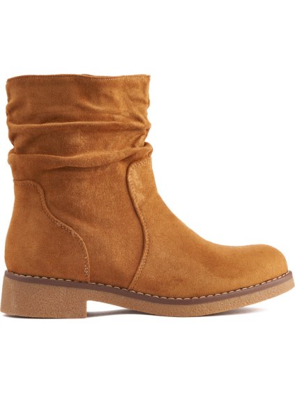 Hnědé kotníkové dámské kovbojky