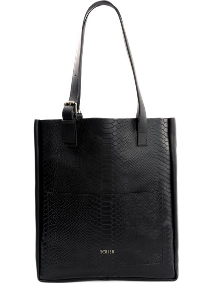 Fiore Černá dámská kabelka se vzorem krokodýlí kůže