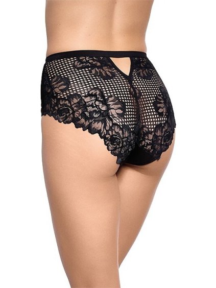 Krajkové kalhotky s vysokým pasem Gabidar 201 (Velikost 2XL, Barva béžová)