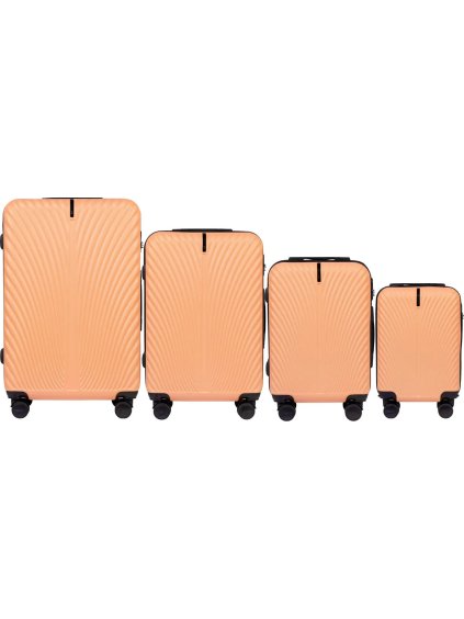 Broskvová 4dílná sada skořepinových kufrů SWAN