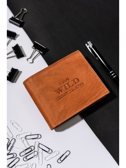 Always Wild světle hnědá kožená peněženka A267