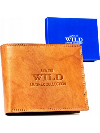 Always Wild světle hnědá pánská kožená peněženka A257