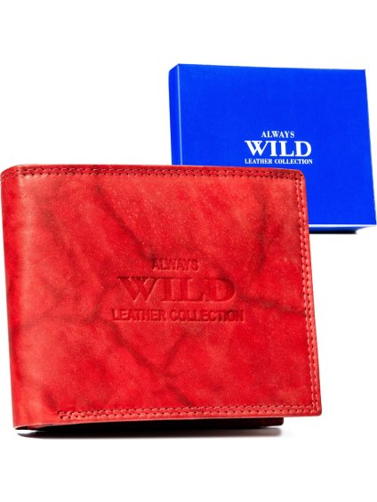 Always Wild červená pánská kožená peněženka A254