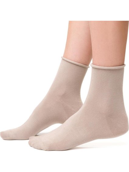 Béžové dámské bambusové ponožky Art.125