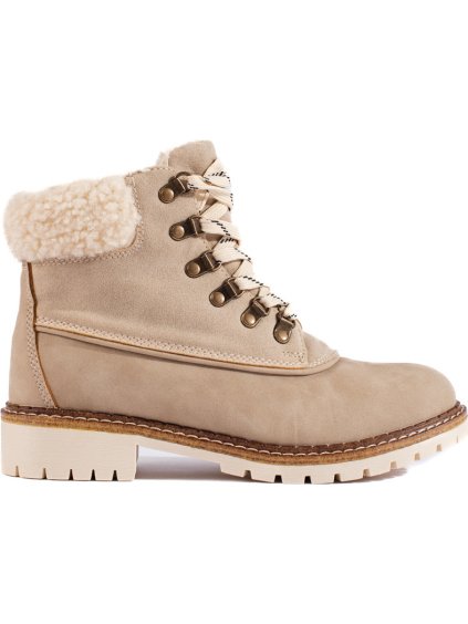 Béžové dámské workery s kožíškem