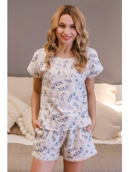 Smetanové krátké pyžamo Boho