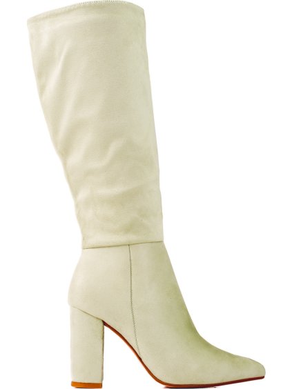 Světle zelené semišové Dámské kozačky