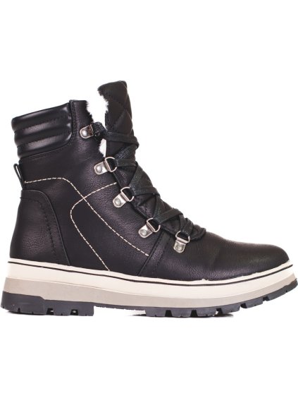 Dámské černé traperky se zateplením