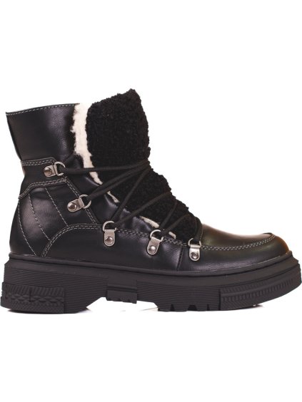 Černé sněhule dámské s kožešinou Shelovet