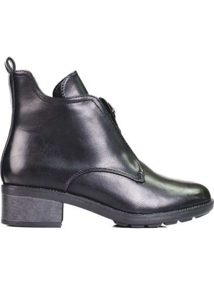 Stylové černé dámské kotníkové boty