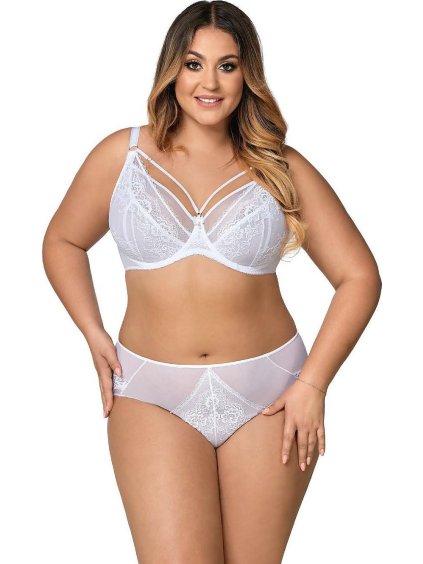 Bílá krajková podprsenka Ava 1824 White Maxi (Velikost 75L)
