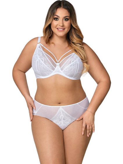 Bílá krajková podprsenka Ava 1824 White (Velikost 75G)