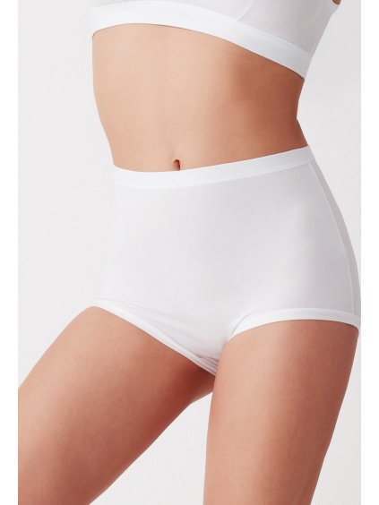 Vysoké kalhotky z modalu Cotonella 367 MAxi (Barva bílá, Velikost 2XL)
