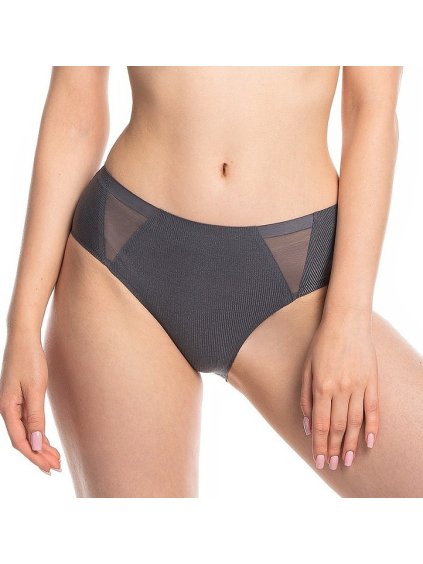 Šedé bezešvé kalhotky Lama Laser Cut 5022 Plus (Velikost 2XL, Barva šedá)