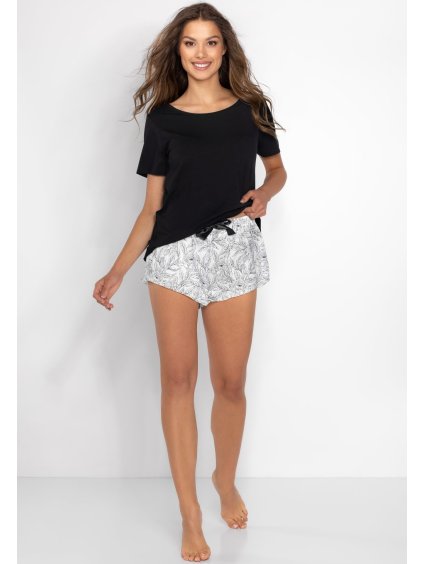 Černo-bílé krátké pyžamo Diune