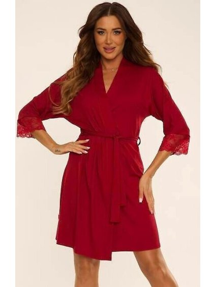 Viskózový župánek s krajkou De Lafense Fanny