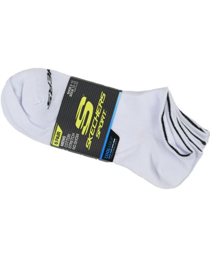 Bílá sada ponožek Skechers 6pk Terry No Show