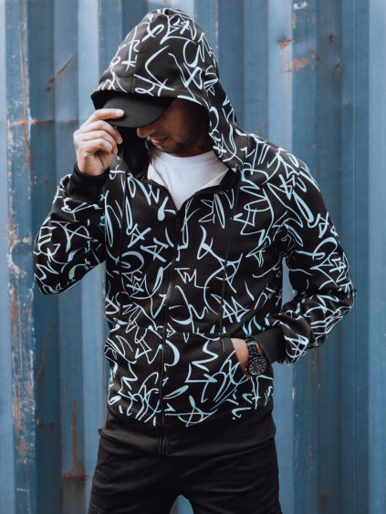 Černá mikina s celoplošným potiskem