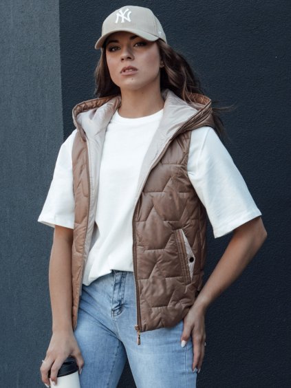 Tmavě zlatá prošívaná vesta NICOLAS