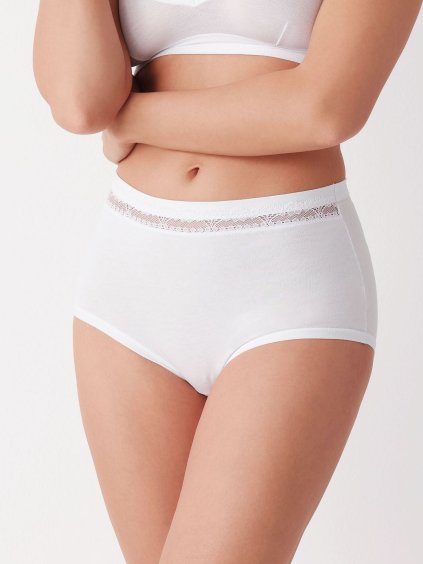 Dvojbalení kalhotek s vysokým pasem Cotonella Maxi Essentials (Velikost M, Barva bílá)