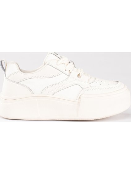 Smetanové dámské tenisky na vysoké podrážce