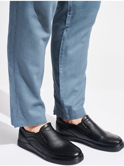 Černé pánské mokasíny z ekologické kůže
