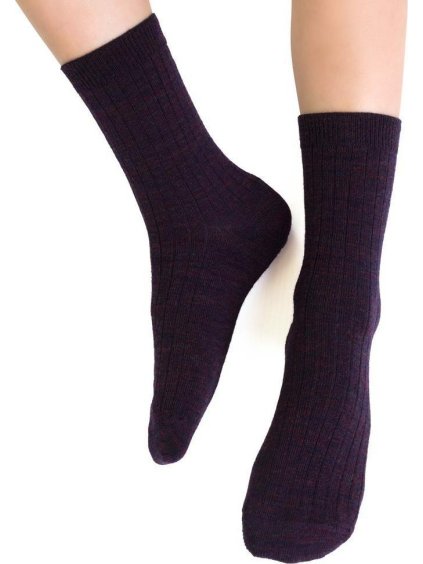 Fialové dětské nekompresní merino ponožky Art.130