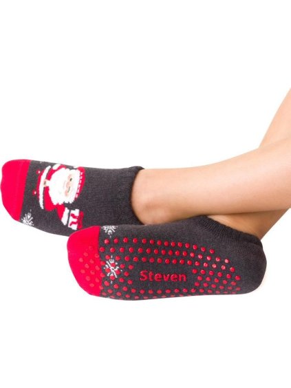 Tmavě šedé dětské vánoční ponožky se Santou Art.134