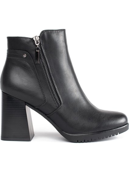 Černé dámské kotníkové boty na sloupku Sergio Leone (Velikost 36)