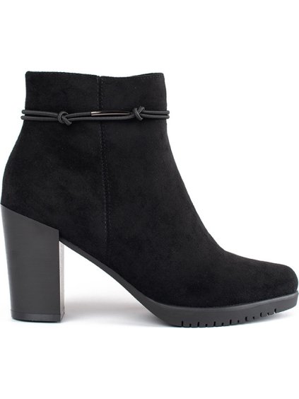 Semišové elegantní kotníkové boty na sloupku Sergio Leone