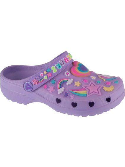 Fialové dívčí nazouváky Skechers Heart Charmer - Girly Land